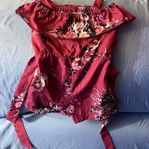 Floral Off-Shoulder Toddler Girl Romper